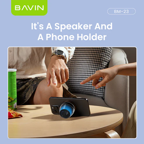 Bavin BM-23 Mini Magnetic Stereo Bluetooth Speaker – Black - Image 6