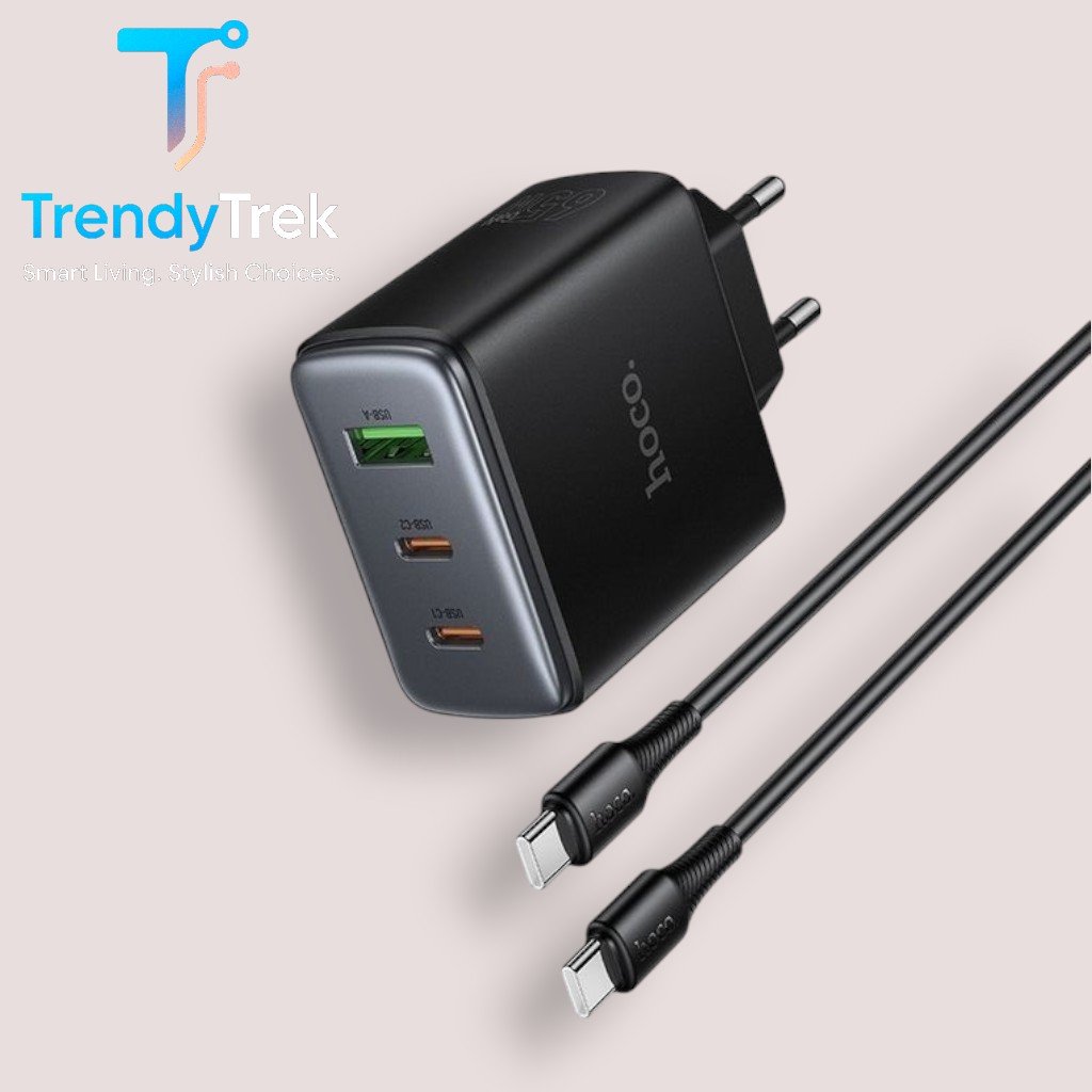 HOCO C160A 65W GaN Fast Charger Set with USB-C to USB-C Cable - Image 3