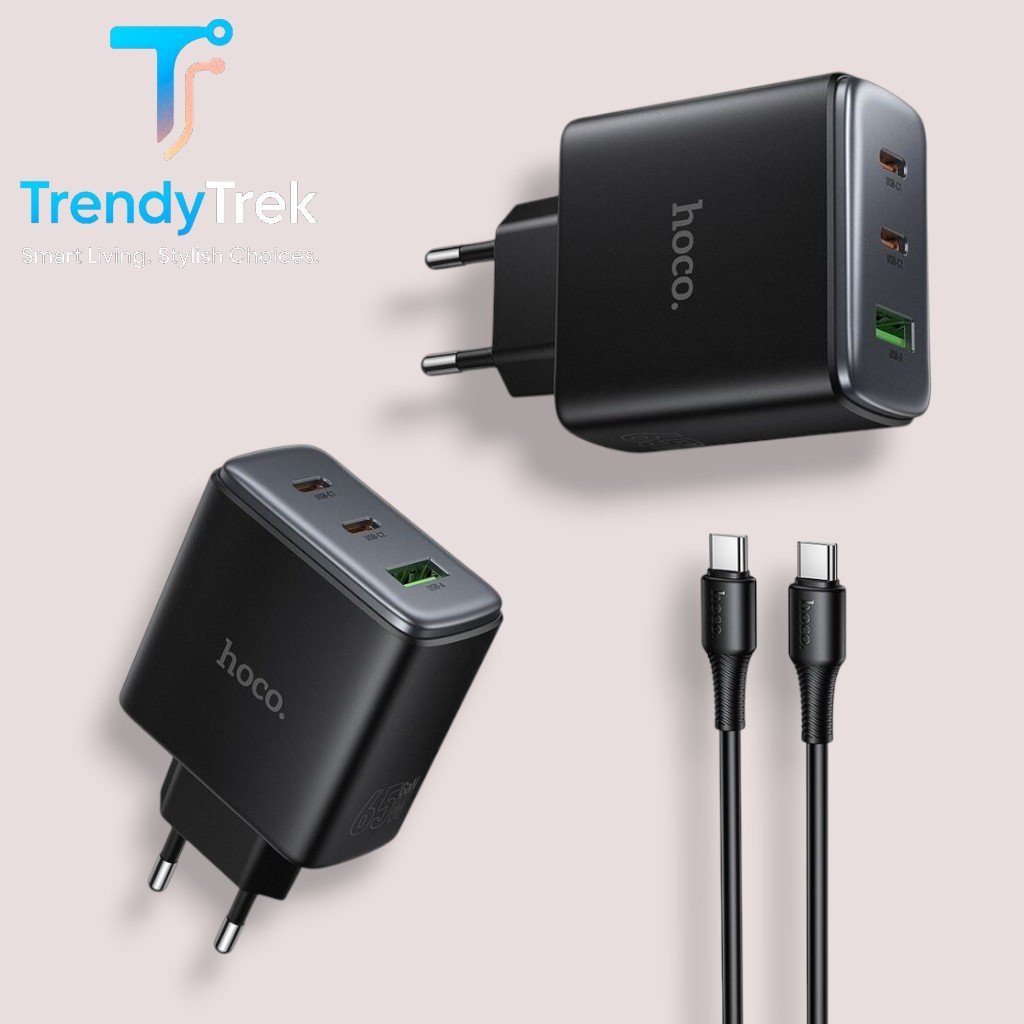 HOCO C160A 65W GaN Fast Charger Set with USB-C to USB-C Cable - Image 6