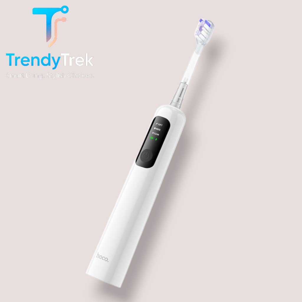HOCO HP64 Acoustic Wave Electric Toothbrush – White - Image 2