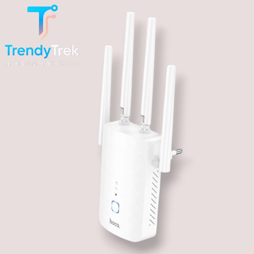 HOCO HI35 300Mbps WiFi 4 Repeater Signal Amplifier – White - Image 3