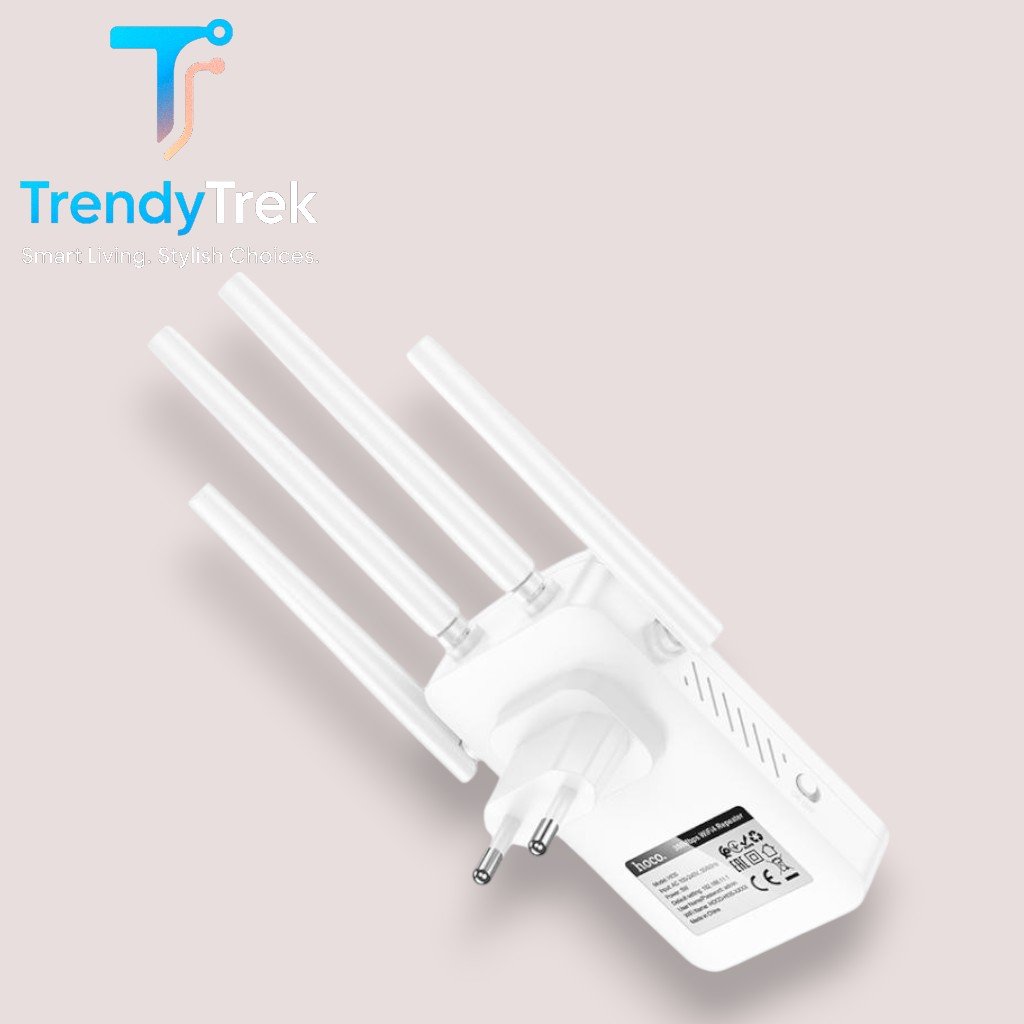 HOCO HI35 300Mbps WiFi 4 Repeater Signal Amplifier – White - Image 5