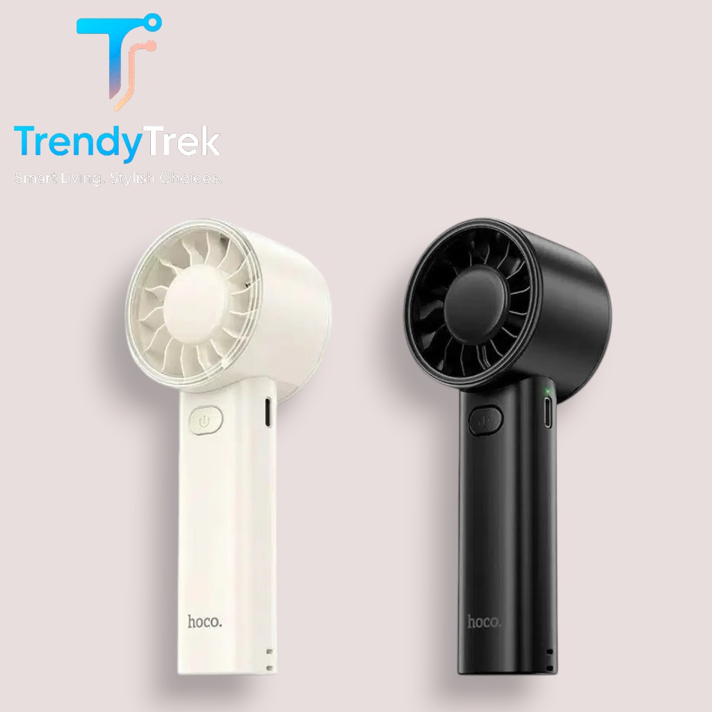 HOCO HX600 High Speed Multi-Gear Portable Handheld Fan – White / Black - Image 2