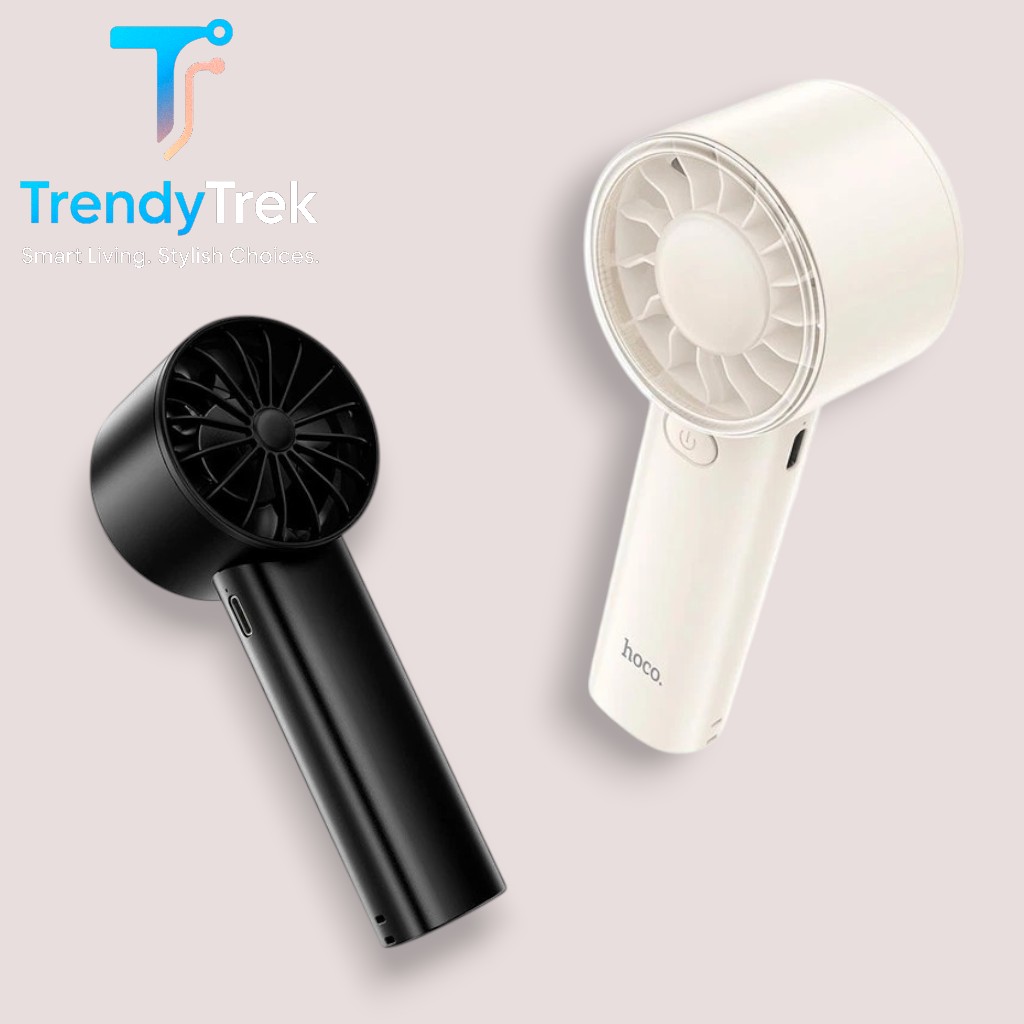 HOCO HX600 High Speed Multi-Gear Portable Handheld Fan – White / Black - Image 4