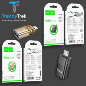 Hoco UA36B USB-C to USB-A OTG Adapter – Black / Gold