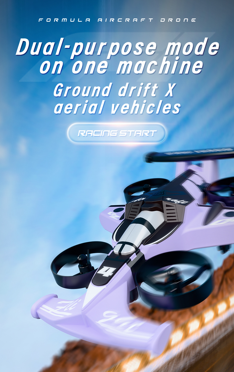 CZ04 2-in-1 Air & Ground RC Racing Aircraft – 2.4GHz Remote Control Stunt Drone Car - Image 7