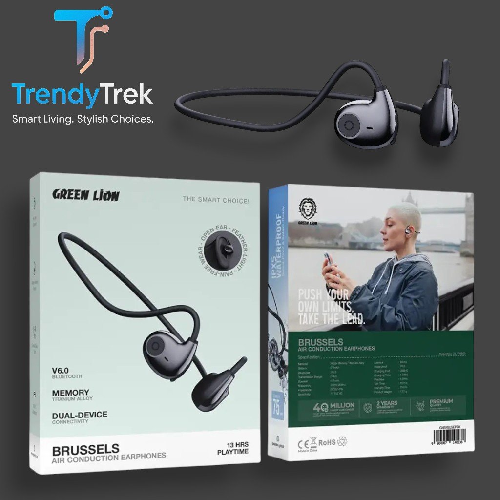 Green Lion Brussels Air Conduction Earphones – Black