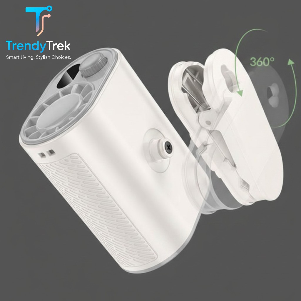 Hoco HX609 Multi-Directional Clip Portable Fan – 360° Rotating Rechargeable Fan with 100-Speed Airflow Control - Image 5