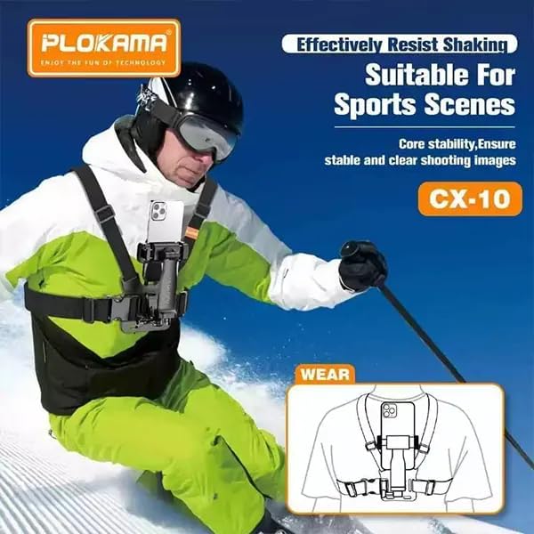 PLOKAMA CX-10 Chest Mount Camera Holder for Smartphones & Action Cameras - Image 8