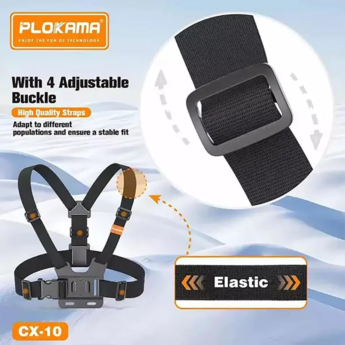 PLOKAMA CX-10 Chest Mount Camera Holder for Smartphones & Action Cameras - Image 4