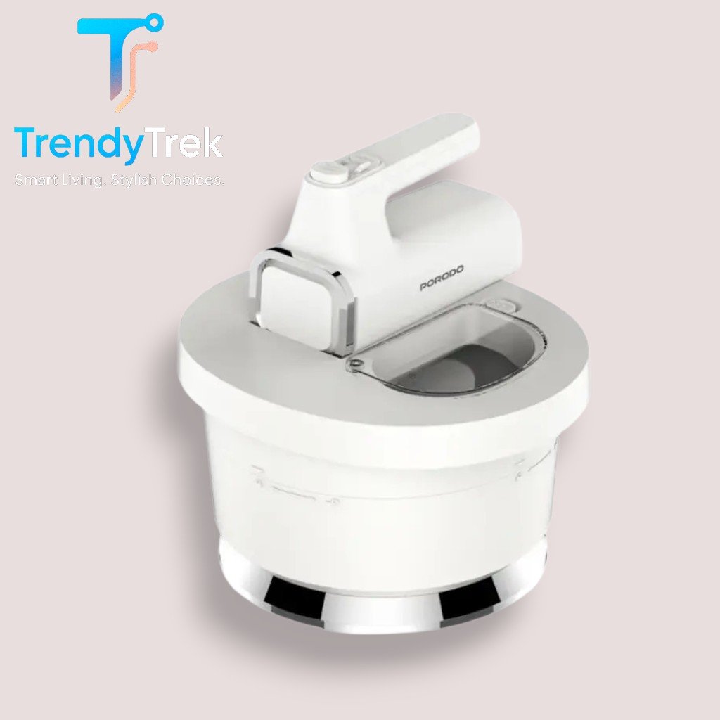 Porodo Lifestyle Spill-Proof Dual Mode Mixer – White/Silver - Image 2