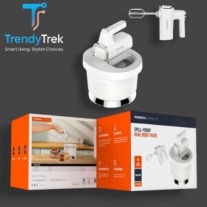 Porodo Lifestyle Spill-Proof Dual Mode Mixer – White/Silver