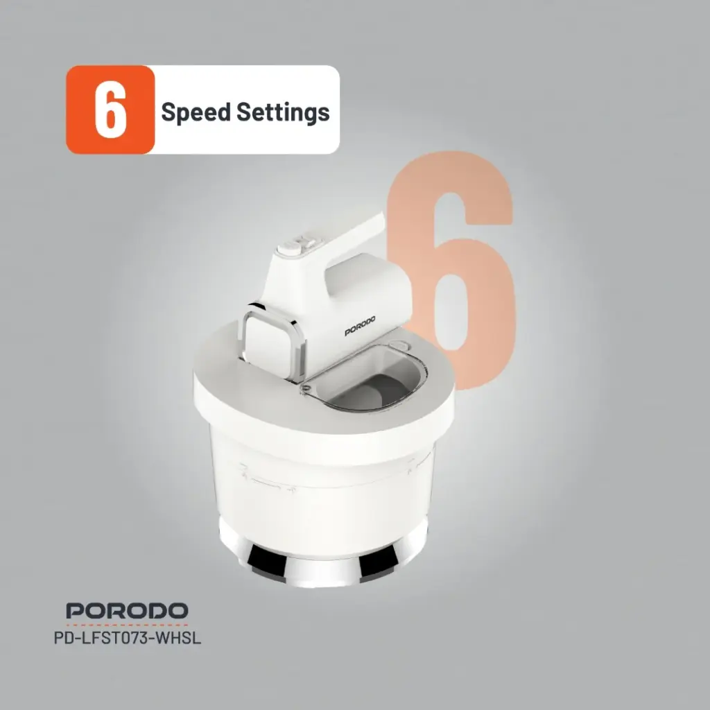 Porodo Lifestyle Spill-Proof Dual Mode Mixer – White/Silver - Image 6
