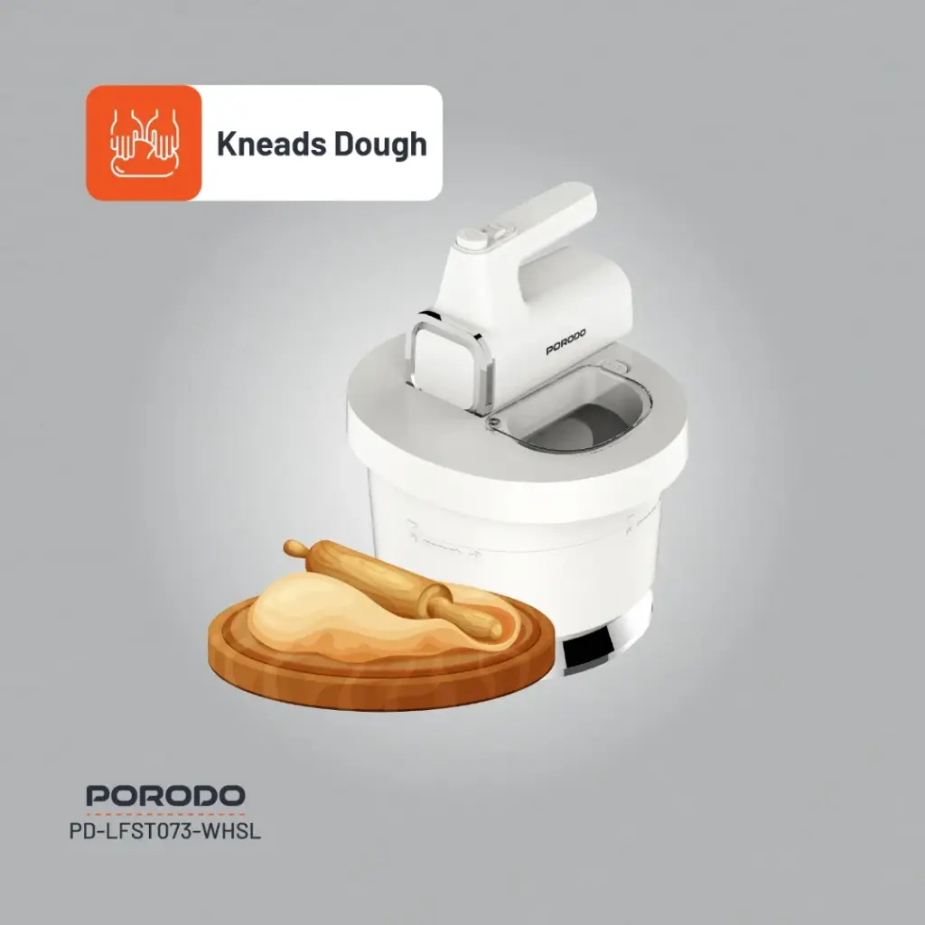 Porodo Lifestyle Spill-Proof Dual Mode Mixer – White/Silver - Image 10