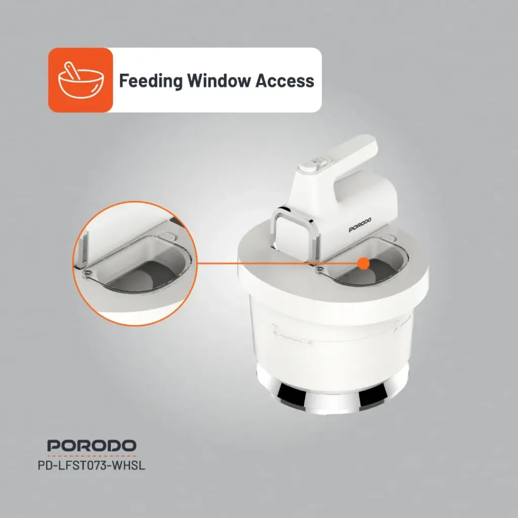 Porodo Lifestyle Spill-Proof Dual Mode Mixer – White/Silver - Image 11