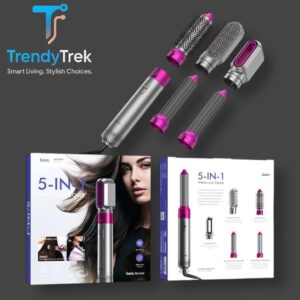 Hoco DAR41 Cool 5-in-1 Warm-Air Hair Styler – Rose Silver