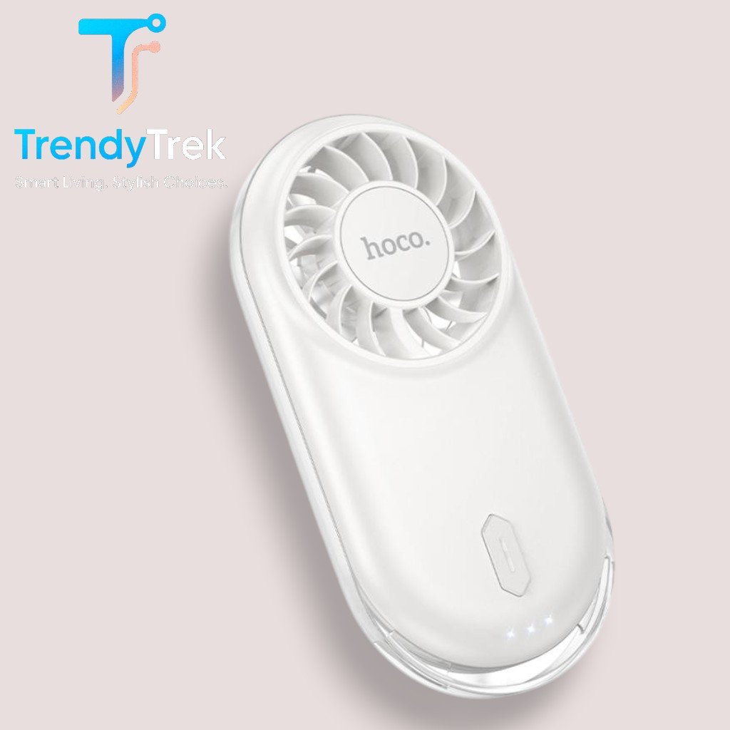 Hoco HX611 Ultra-Thin Strong-Wind Portable Pocket Fan – Milky White - Image 3