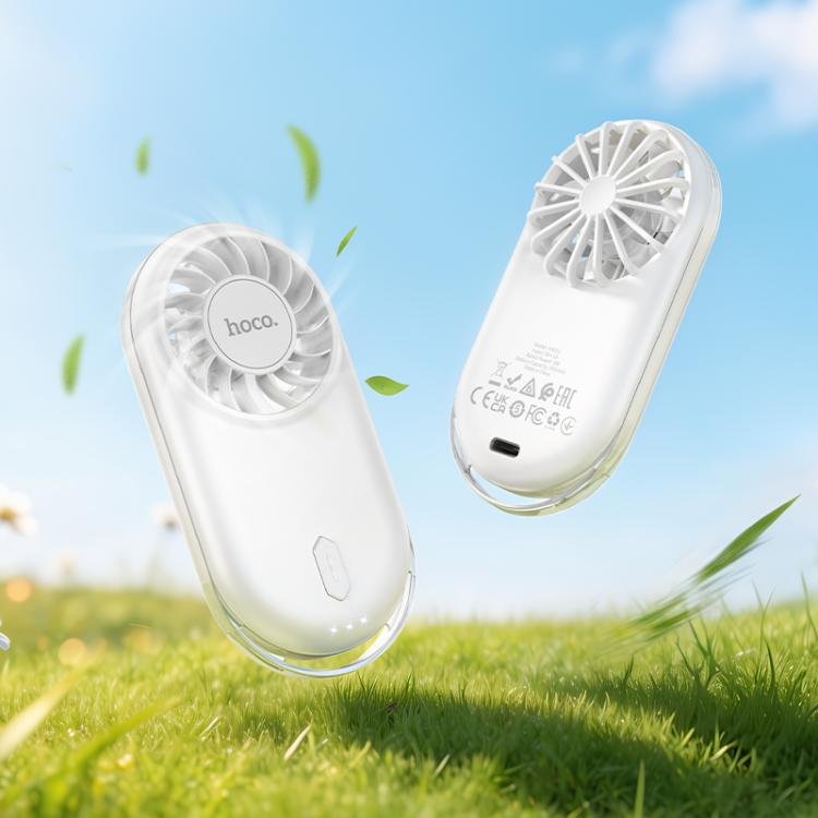 Hoco HX611 Ultra-Thin Strong-Wind Portable Pocket Fan – Milky White - Image 7