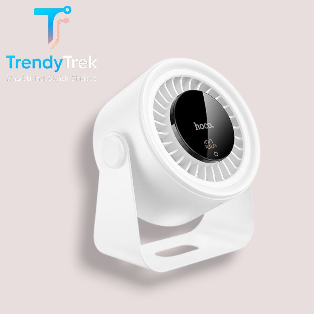 Hoco HX66 Dual Outlet High Airflow Desktop Circulating Fan – White - Image 2