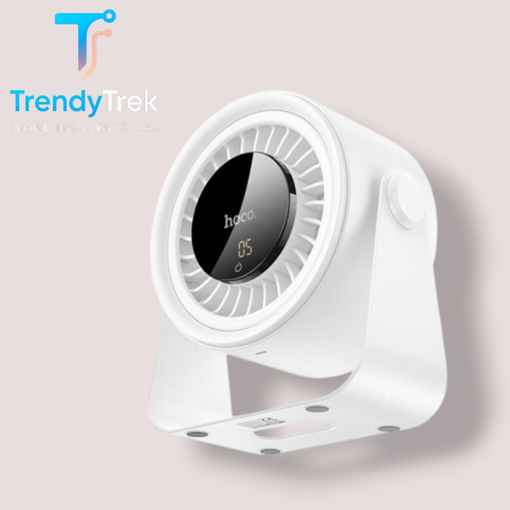 Hoco HX66 Dual Outlet High Airflow Desktop Circulating Fan – White - Image 3
