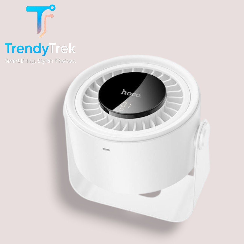Hoco HX66 Dual Outlet High Airflow Desktop Circulating Fan – White - Image 4