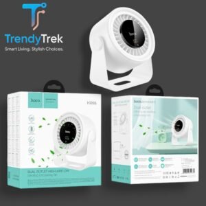 Hoco HX66 Dual Outlet High Airflow Desktop Circulating Fan – White