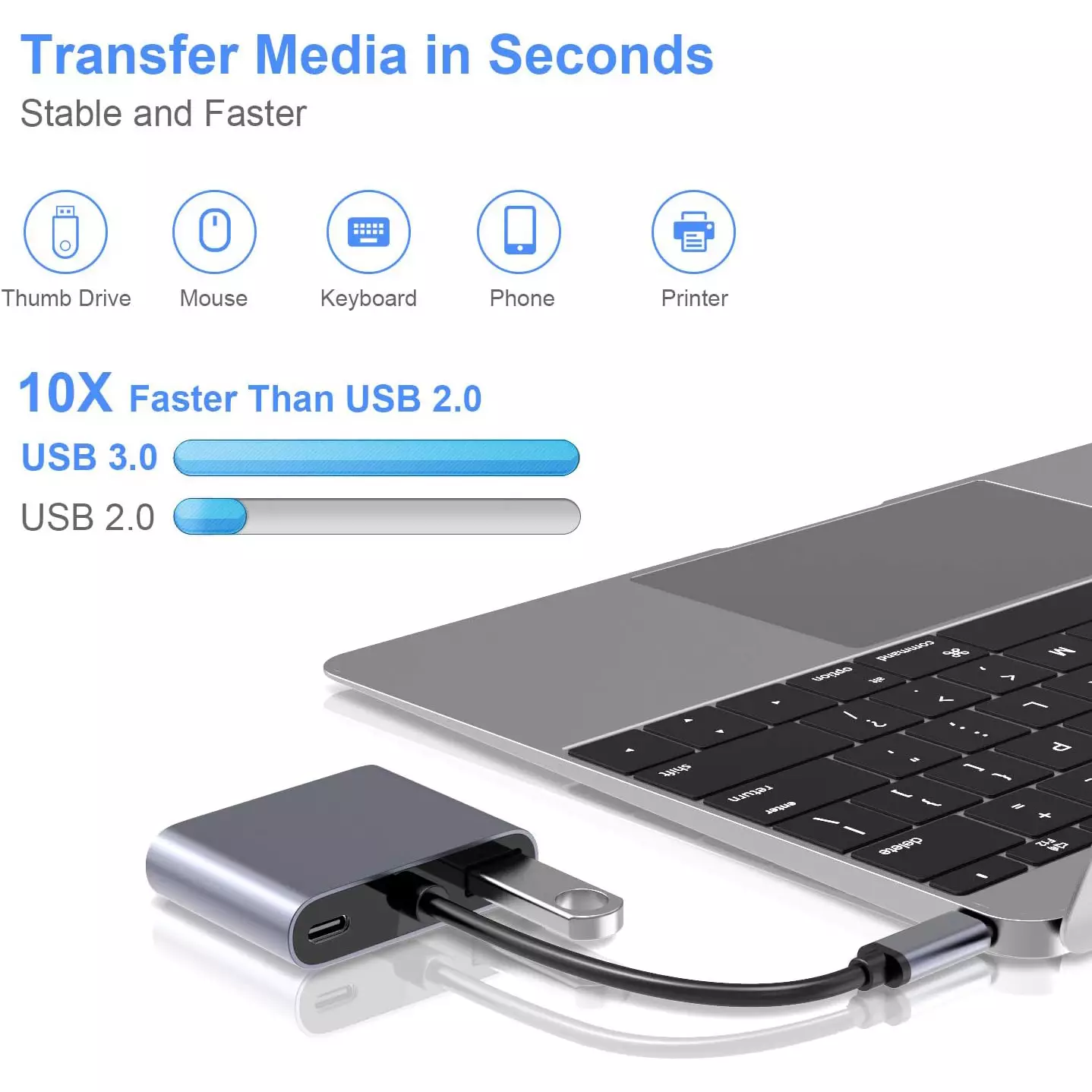 USB-C 4-in-1 Hub Adapter with 4K HDMI, VGA, USB 3.0 & PD Charging – Grey - Image 4