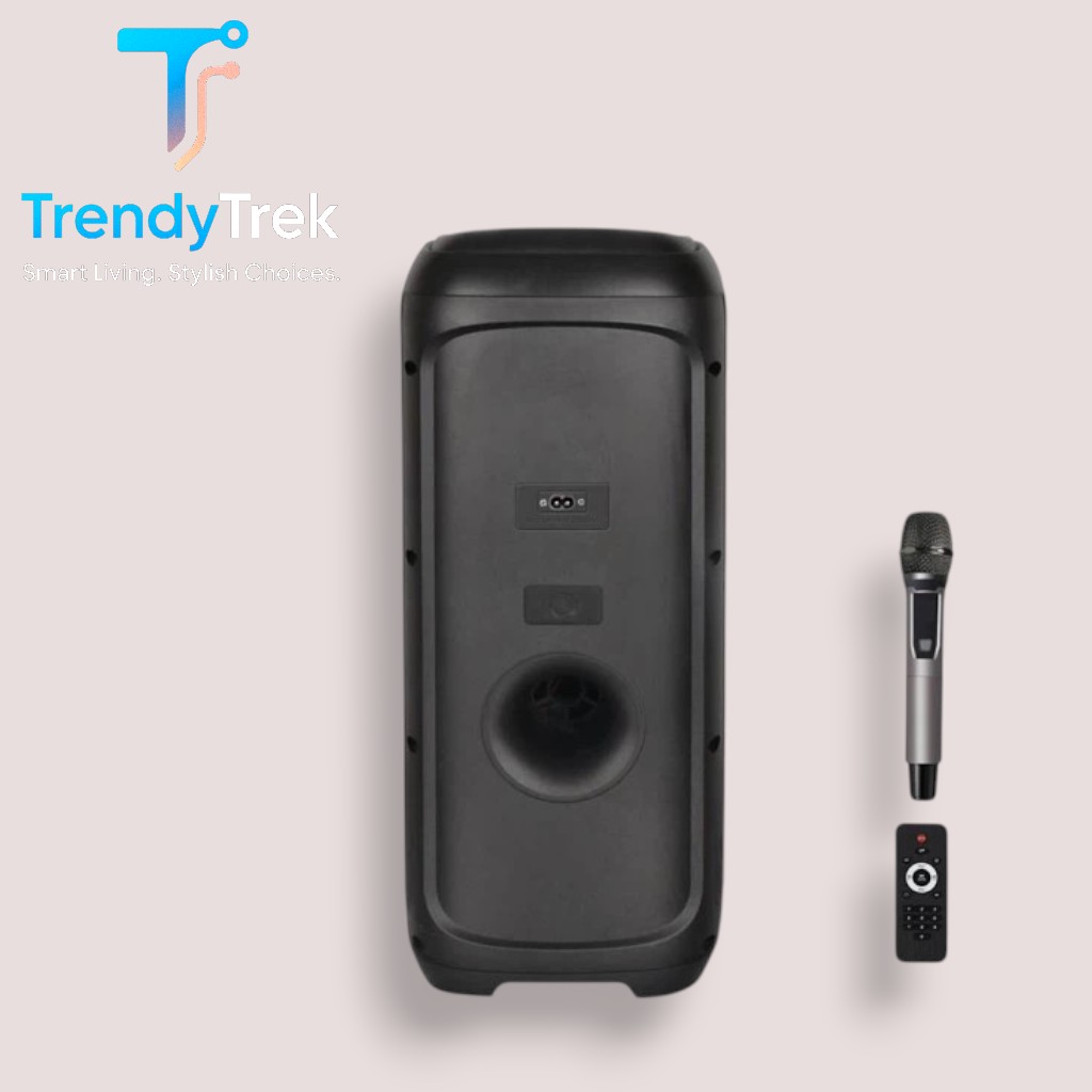 XO F70 Portable Bluetooth Party Speaker with Wireless Microphone & RGB Lighting – Black - Image 4