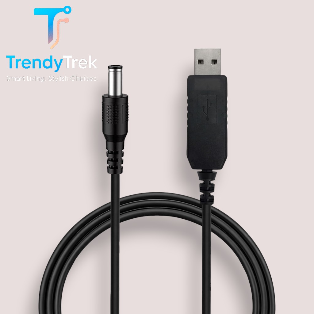 USB Power Boost Cable USB-A to 5.5×2.1mm DC Male Converter Cable (9V / 12V, 1m) - Image 3