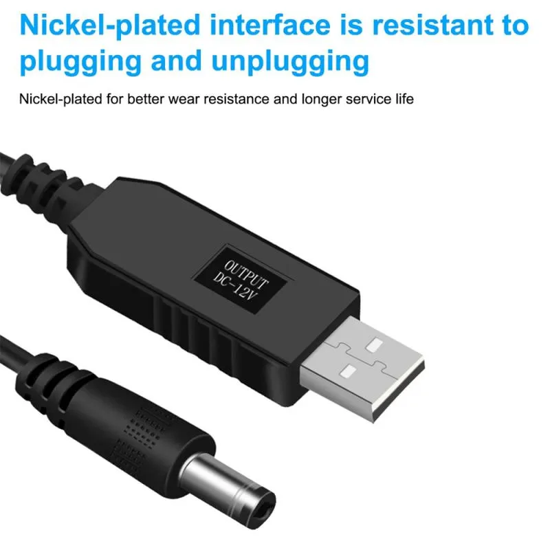 USB Power Boost Cable USB-A to 5.5×2.1mm DC Male Converter Cable (9V / 12V, 1m) - Image 7
