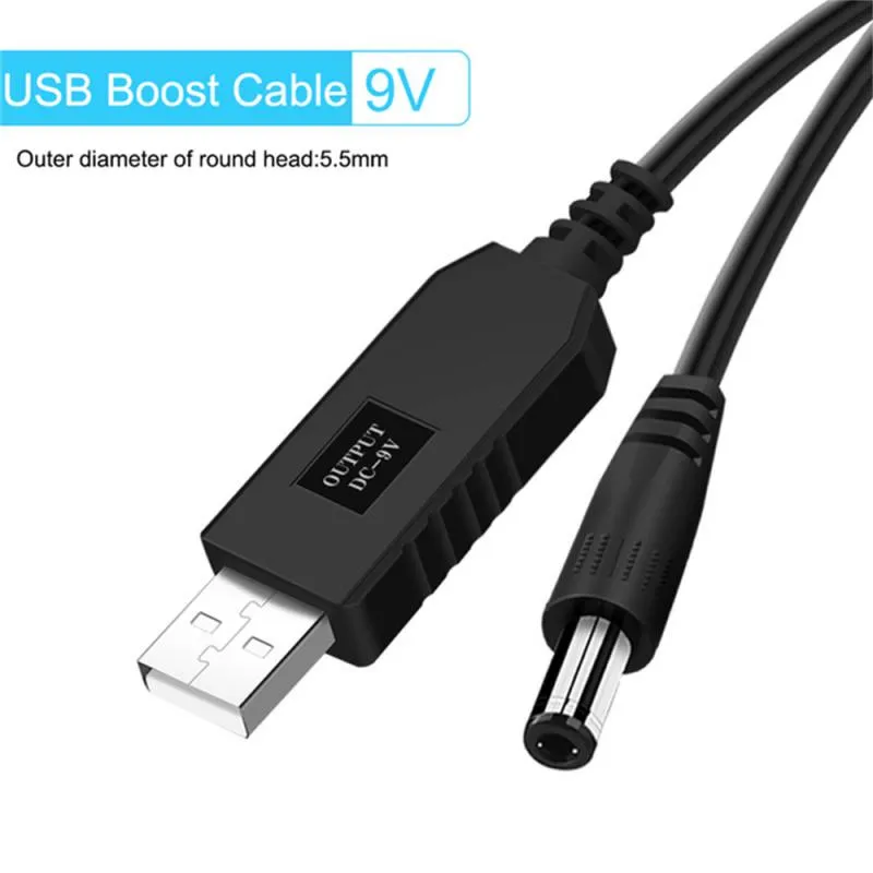 USB Power Boost Cable USB-A to 5.5×2.1mm DC Male Converter Cable (9V / 12V, 1m) - Image 4