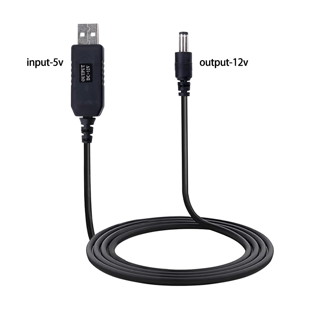 USB Power Boost Cable USB-A to 5.5×2.1mm DC Male Converter Cable (9V / 12V, 1m) - Image 9
