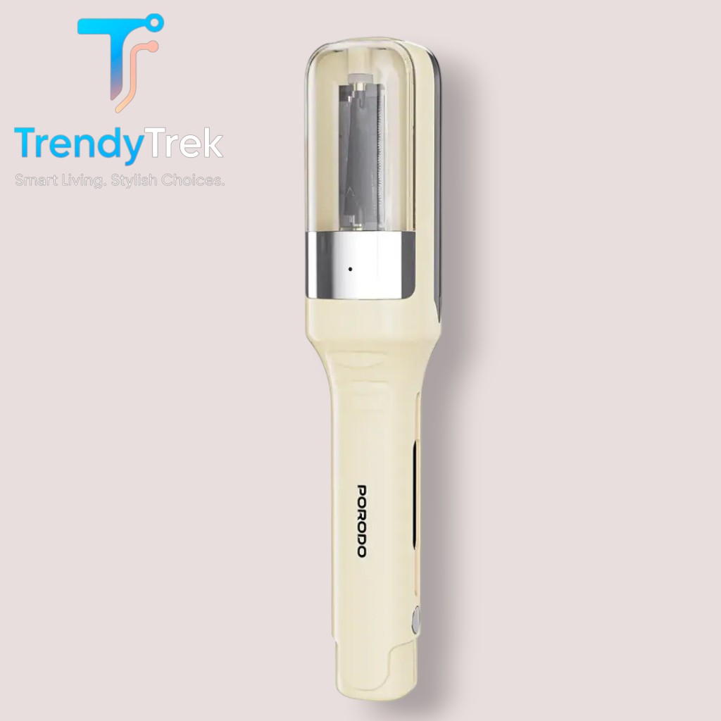 Porodo Lifestyle 2-In-1 Split End Trimmer & Hair Straightener – White - Image 2