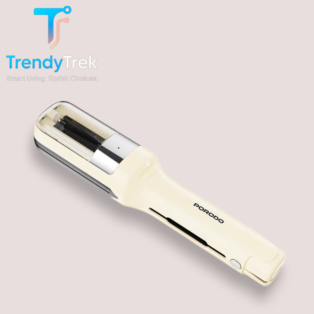 Porodo Lifestyle 2-In-1 Split End Trimmer & Hair Straightener – White - Image 3