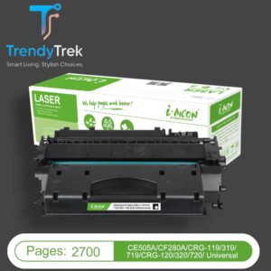 i-Aicon Premium Compatible HP 05A / 80A & Canon CRG Universal Black Toner with Chip – CE505A / CF280A – 2,700 Pages