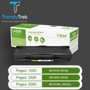 i-Aicon Premium Compatible HP 107A Black Toner with Chip – W1107A/W1107X/W1107XL – 1K / 2.5K / 5K