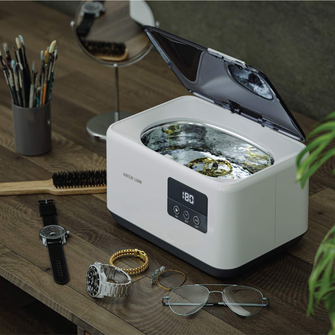 Green Lion 600mL 43kHz Ultrasonic Cleaner with Digital Display – White - Image 3