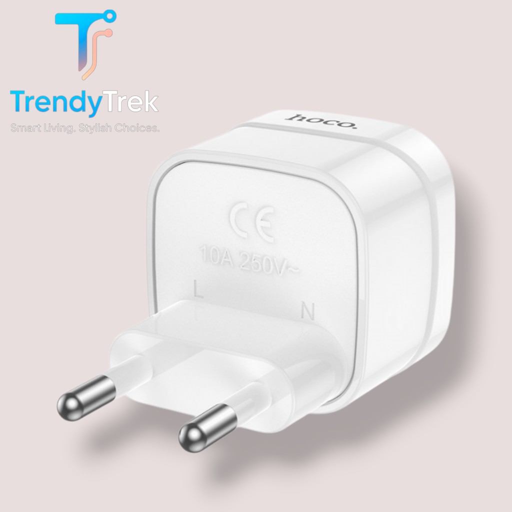 HOCO DC60 Universal-to-EU 2500W Travel Plug Adapter – White - Image 4