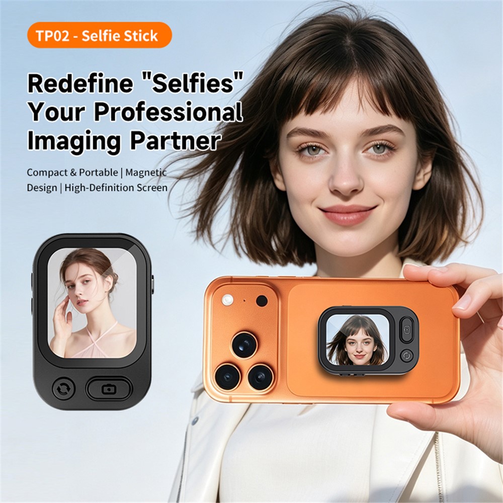 TP02 2.01" Magnetic Rear Camera Selfie Screen with Remote Zoom – Black - Image 12
