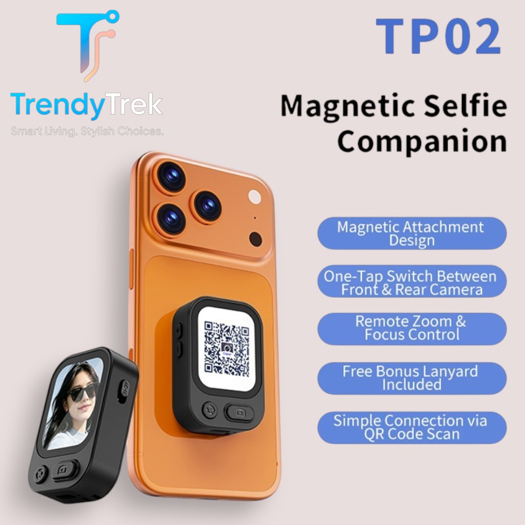 TP02 2.01" Magnetic Rear Camera Selfie Screen with Remote Zoom – Black - Image 4