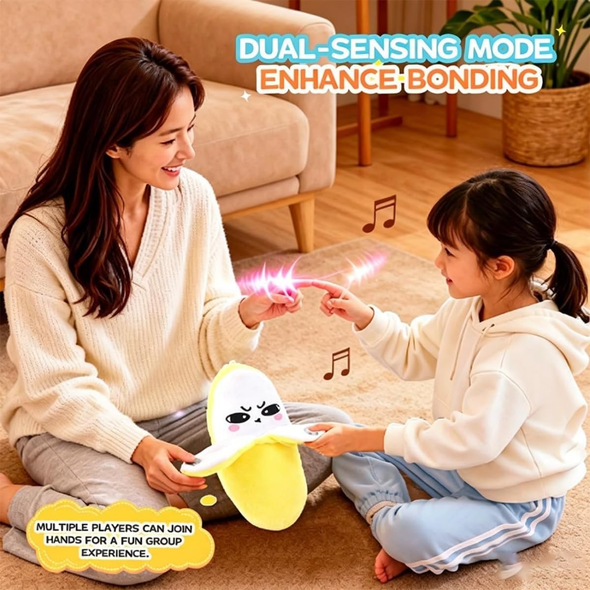 Fruit Sensing Rhythm Toy – Interactive Touch-Sensing Musical Plush Toy for Kids – Banana, Strawberry & Orange - Image 5