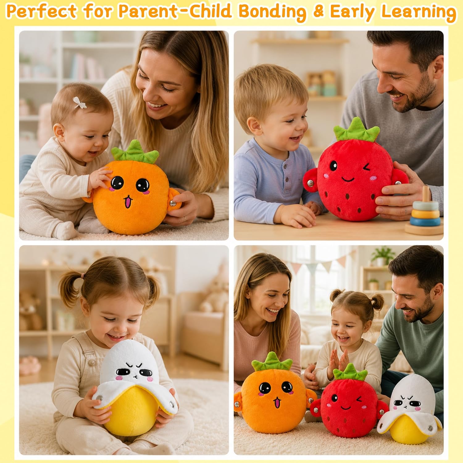 Fruit Sensing Rhythm Toy – Interactive Touch-Sensing Musical Plush Toy for Kids – Banana, Strawberry & Orange - Image 8
