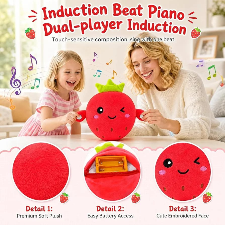 Fruit Sensing Rhythm Toy – Interactive Touch-Sensing Musical Plush Toy for Kids – Banana, Strawberry & Orange - Image 10