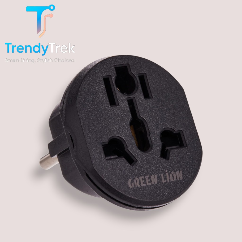 Green Lion Universal Conversion EU Plug 2 – 2500W Multi-Country Travel Adapter – Black - Image 2
