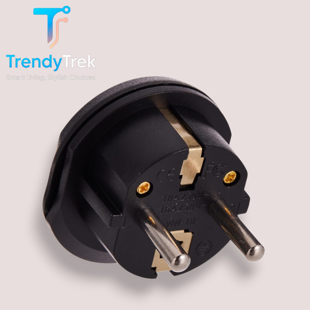 Green Lion Universal Conversion EU Plug 2 – 2500W Multi-Country Travel Adapter – Black - Image 3