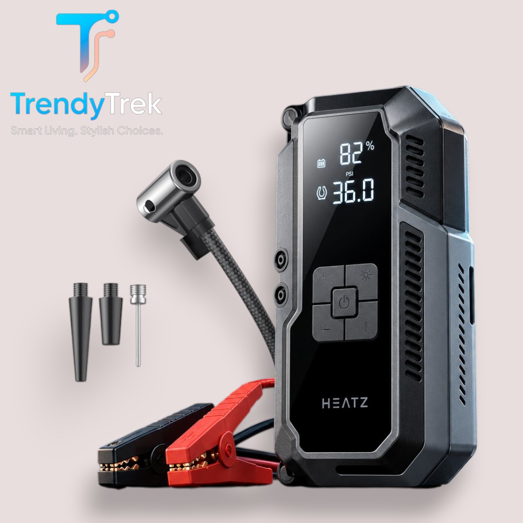HEATZ HJ101 Drive 4-in-1 Car Jump Starter & Automatic Tyre Inflator – 12000mAh, 1600A - Image 2