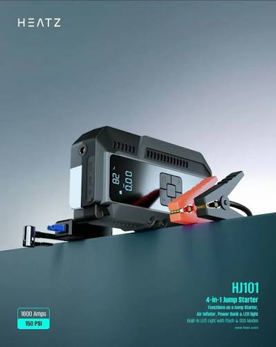 HEATZ HJ101 Drive 4-in-1 Car Jump Starter & Automatic Tyre Inflator – 12000mAh, 1600A - Image 3