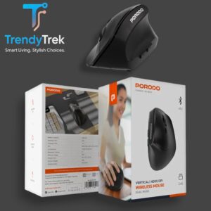 Porodo Vertical 4000 DPI Dual-Mode Wireless Mouse – Black