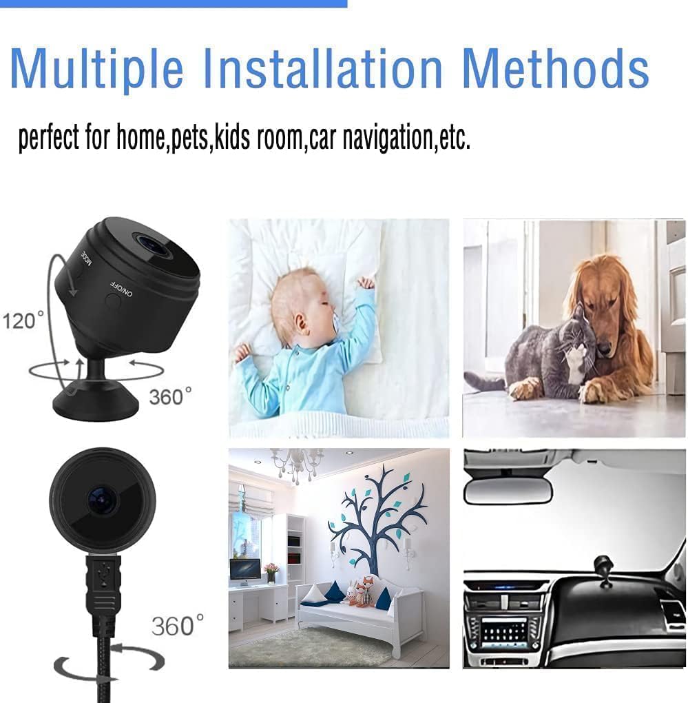 XO CR12 Portable WiFi Mini Camera with Night Vision & Motion Detection – Black - Image 6